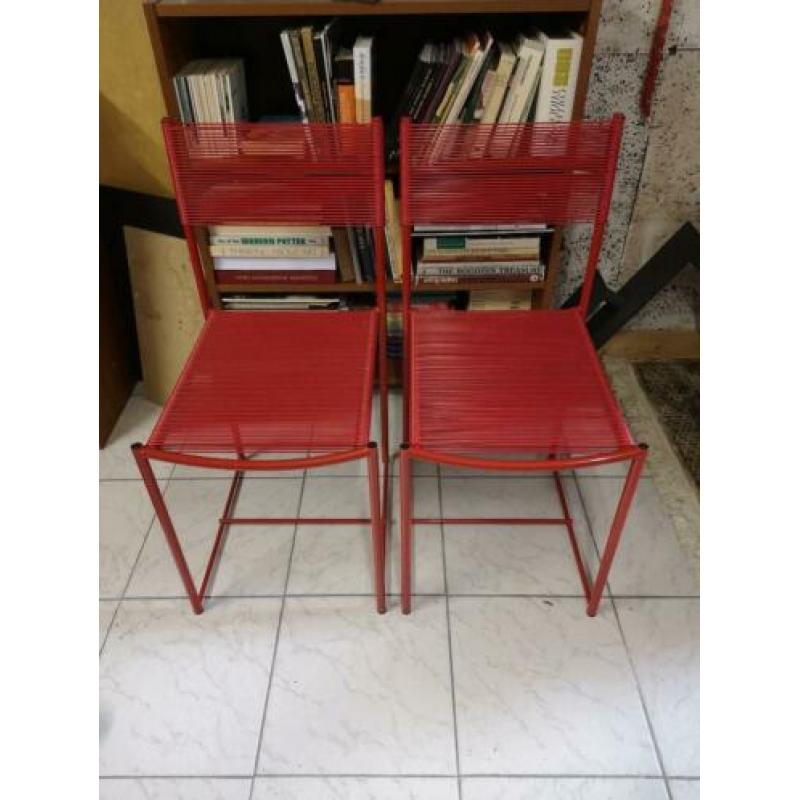2 rode Spaghetti Chair - Giandomenico Belotti voor Alias