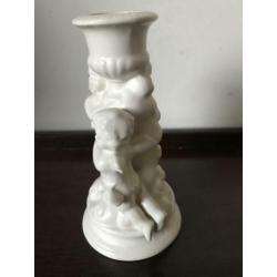 Plateel kaarsenstandaard met engeltjes 13 cm