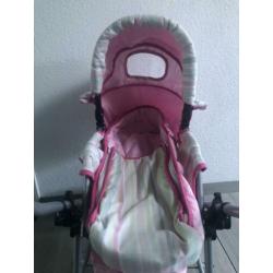 Poppenwagen buggy/kinderwagen roze