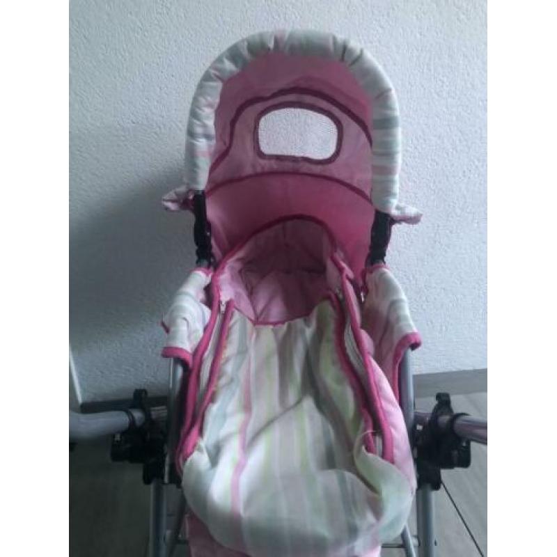 Poppenwagen buggy/kinderwagen roze