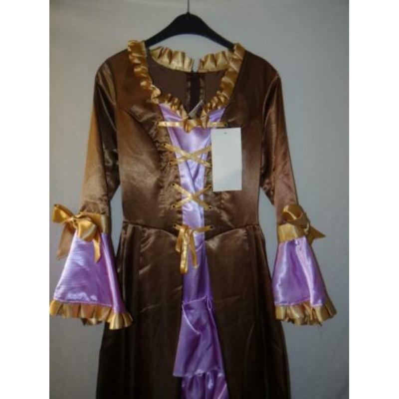 Mooie bruin/goud/lila MARKIES/KONINGIN/PRINSES jurk (2)