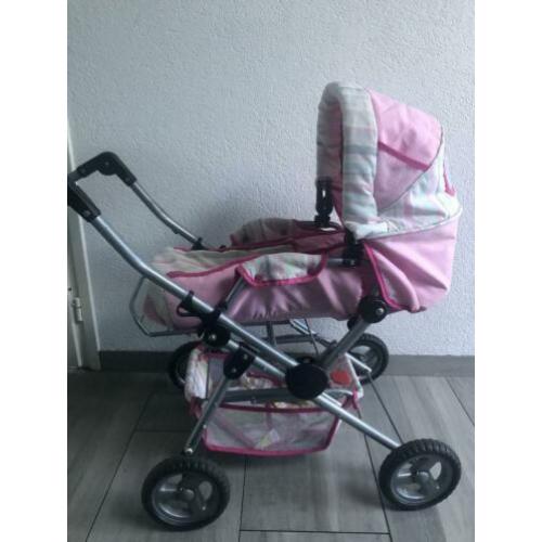 Poppenwagen buggy/kinderwagen roze