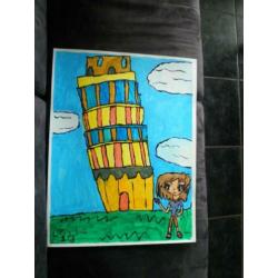 Schilderij toren van pisa 19