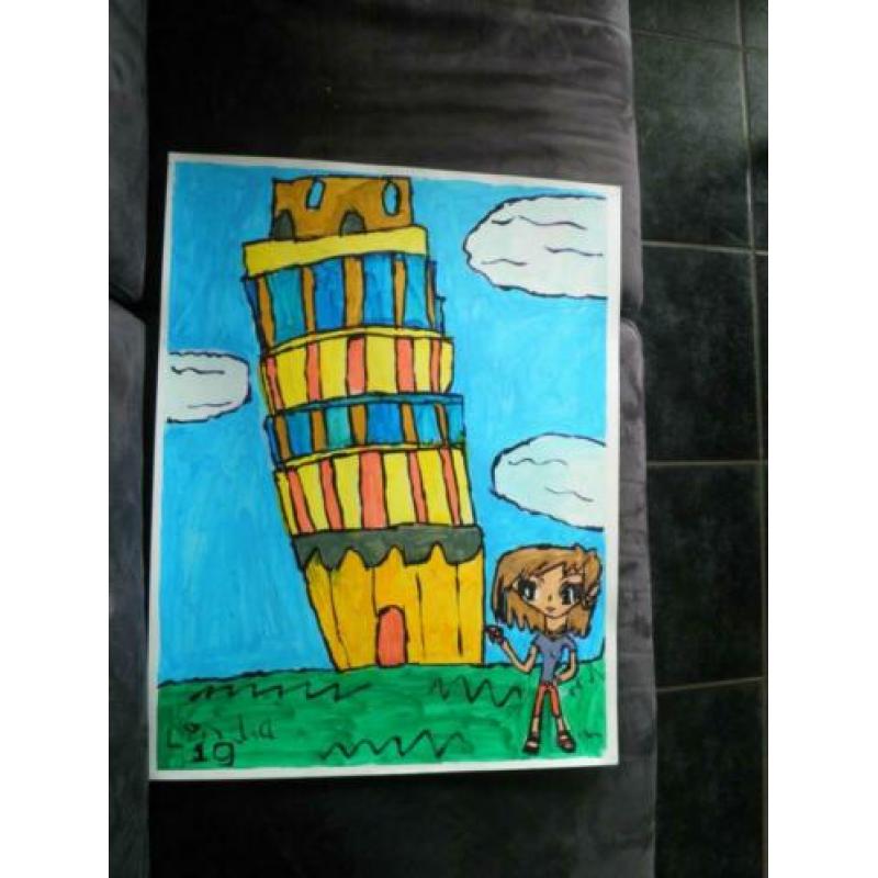 Schilderij toren van pisa 19