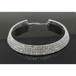 Nieuw! Choker strass ketting 5-rij kristal *GALA* collier