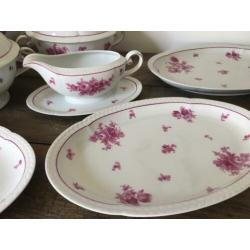 8 delig Brocante Servies bloem Terrine, schalen, sauskom