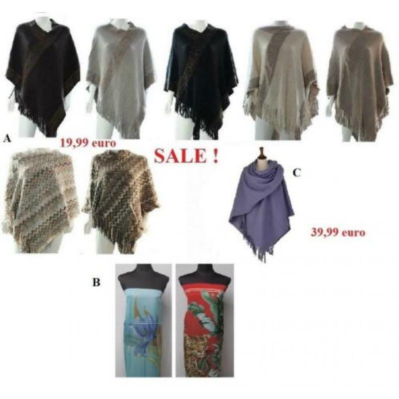 Omslagdoeken, poncho's of pareo's SALE !