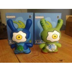 Dunny Eggdrop Ajaja 8". David Horvath. Blue/Green. Kidrobot.