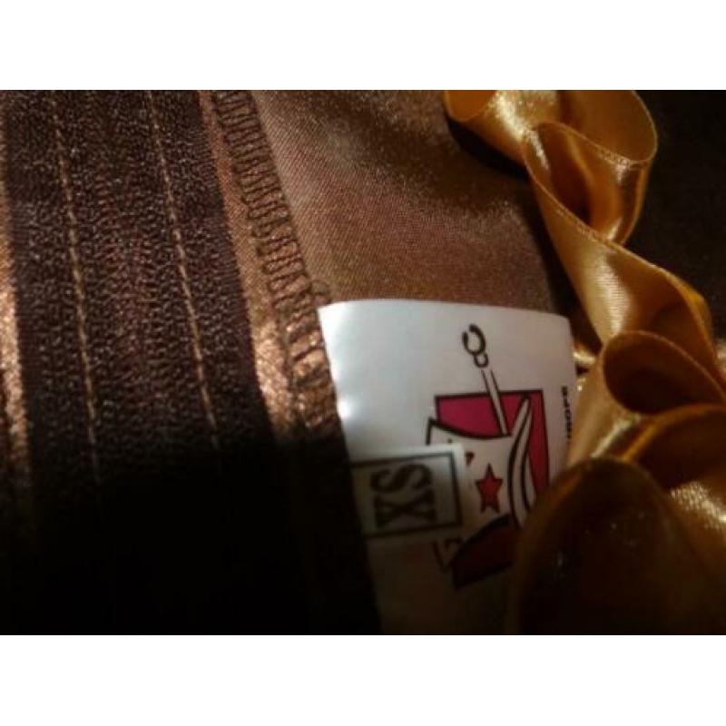 Mooie bruin/goud/lila MARKIES/KONINGIN/PRINSES jurk (2)