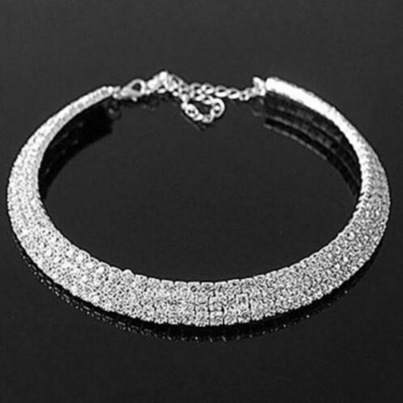 Nieuw! Choker strass ketting 5-rij kristal *GALA* collier