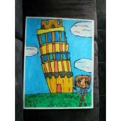 Schilderij toren van pisa 19