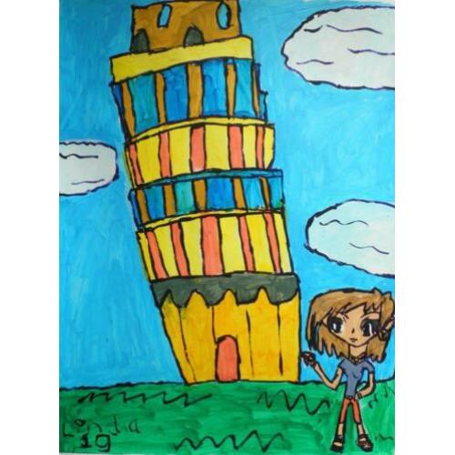 Schilderij toren van pisa 19
