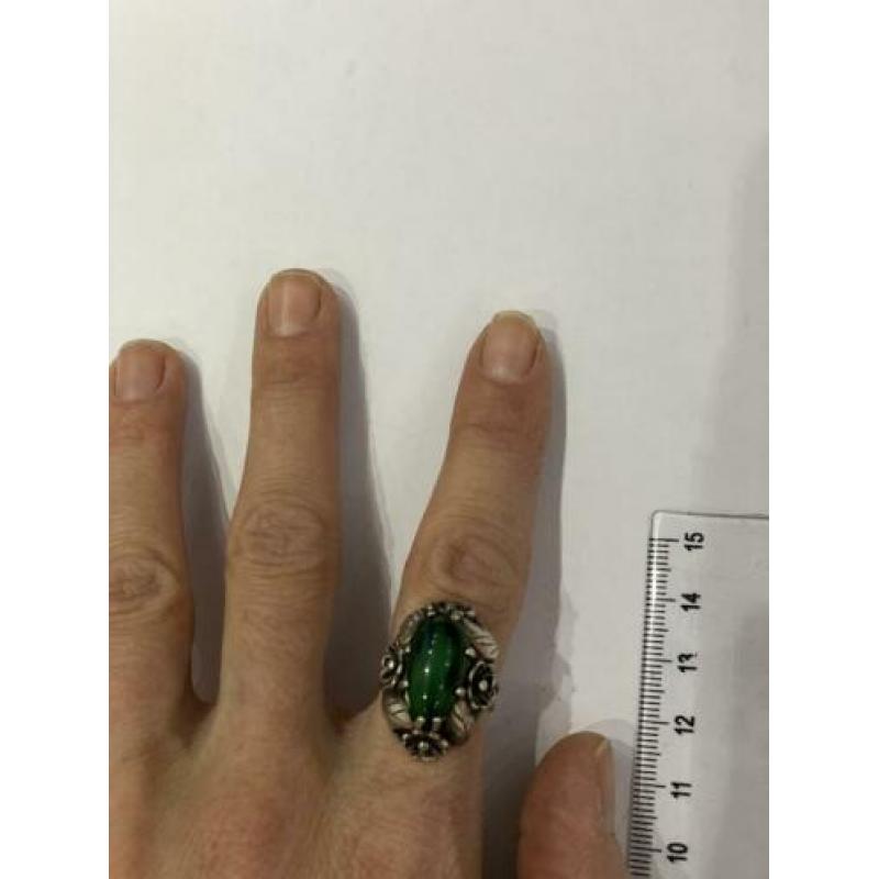 Mooi gedetailleerde Eilatsteen zilveren ring