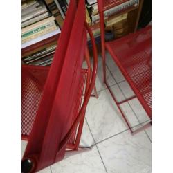 2 rode Spaghetti Chair - Giandomenico Belotti voor Alias