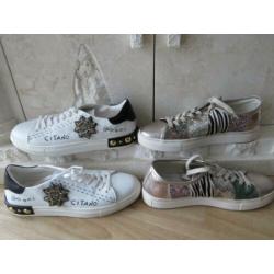 schoenen sneakers goud stokton gio+ leer