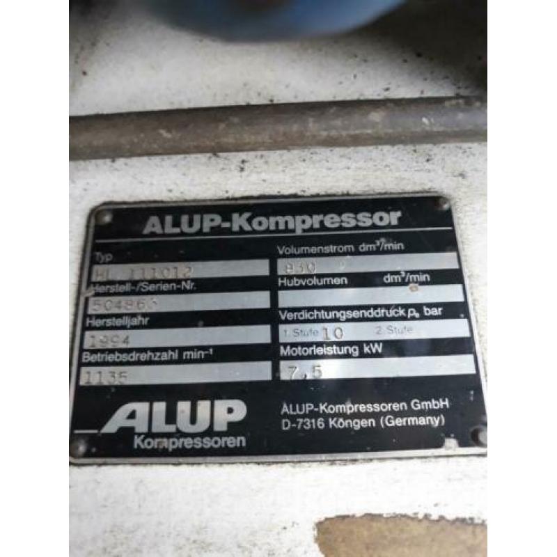 2 cilinder alup 7.5 kw 830 liter/ min 10 bar