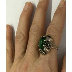 Mooi gedetailleerde Eilatsteen zilveren ring