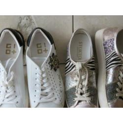 schoenen sneakers goud stokton gio+ leer