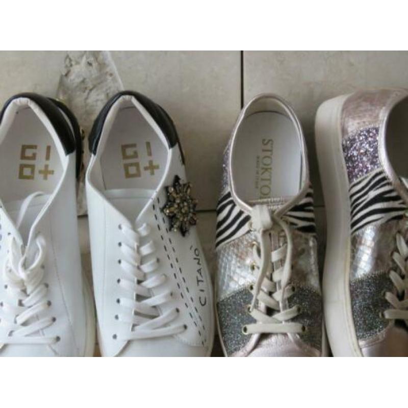 schoenen sneakers goud stokton gio+ leer