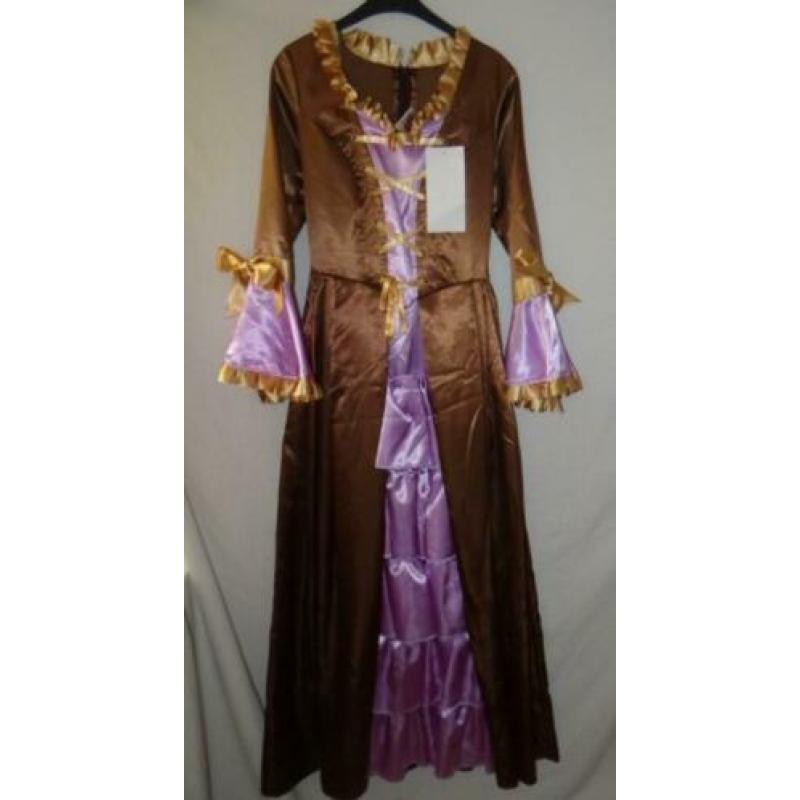 Mooie bruin/goud/lila MARKIES/KONINGIN/PRINSES jurk (2)