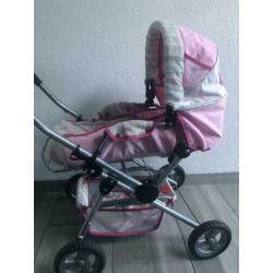 Poppenwagen buggy/kinderwagen roze