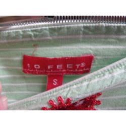 Goedkope groen wit katoenen zomer rok 10 FEET maat 36/38
