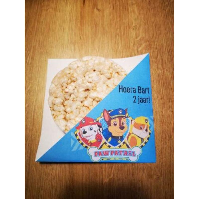 Traktatie rijstwafelzakjes diverse thema's