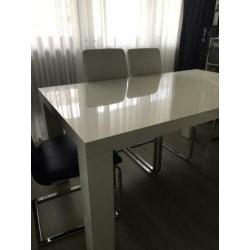 Eettafel hoogglans wit 160x 90cm