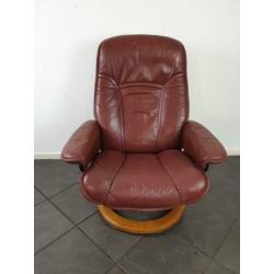Stressless leren design relax fauteuil met hocker relaxstoel