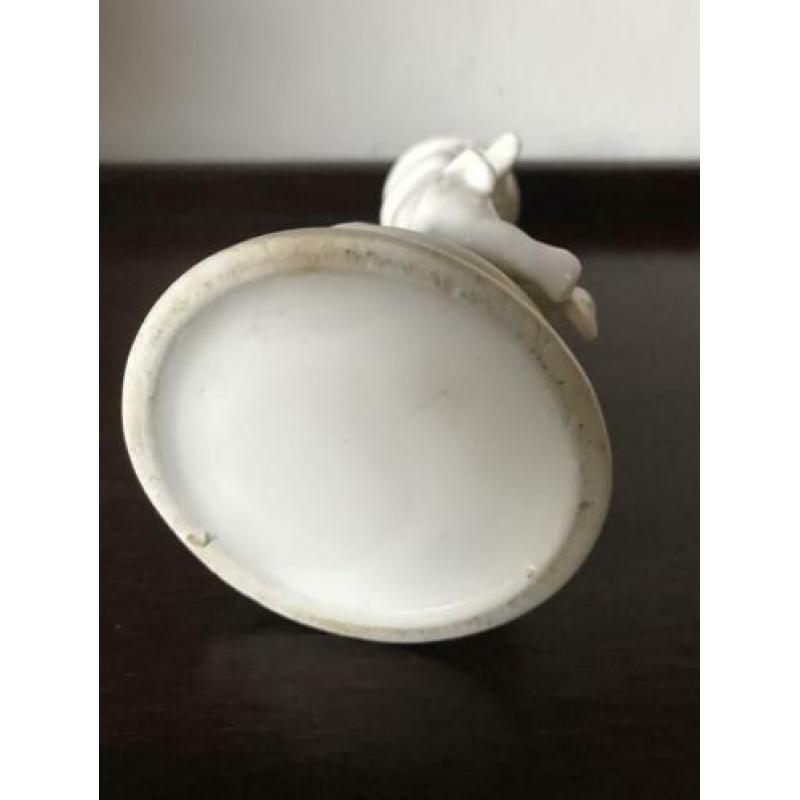 Plateel kaarsenstandaard met engeltjes 13 cm