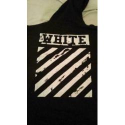 Off White Waves Hoodie M/L Zwart