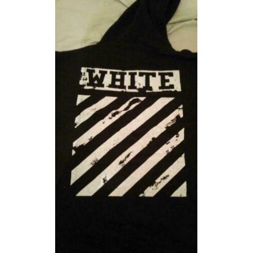 Off White Waves Hoodie M/L Zwart