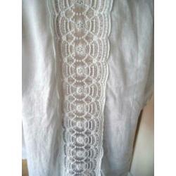 PERLA NERA witte blouse rugpand met kantstr.L