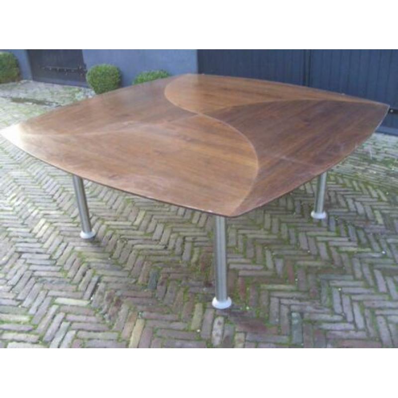 vierkante vergader / eet tafel ( donker eiken )