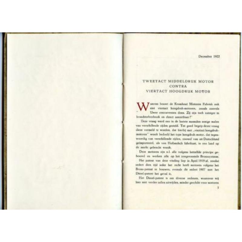 Kromhout - Boekje: Waarom Tweetact Middeldruk? - 1922