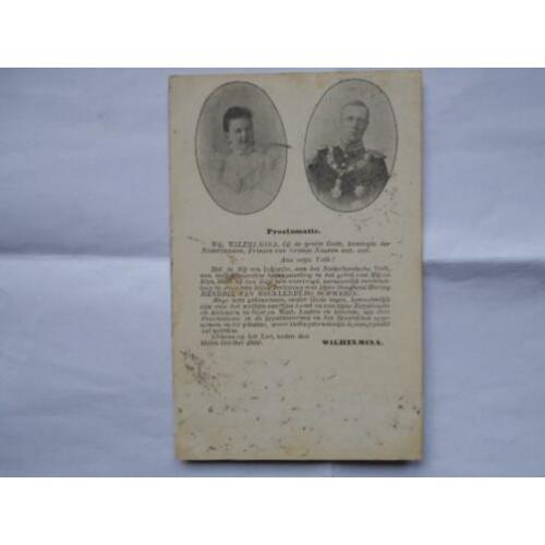Proclamatie 1900 Wilhelmina aan mijn volk schitterende kaart