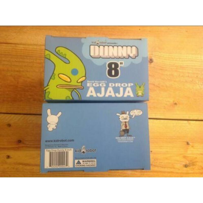 Dunny Eggdrop Ajaja 8". David Horvath. Blue/Green. Kidrobot.
