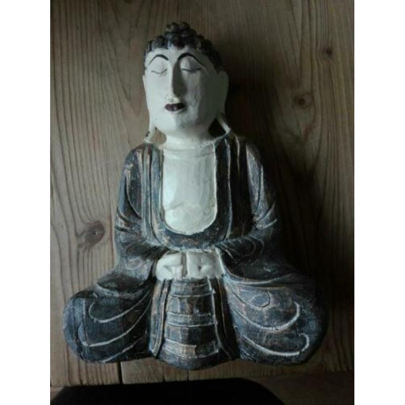 Houten boeddha 24'5 x 17 voor € 5
