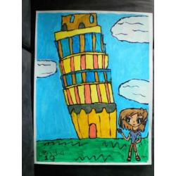 Schilderij toren van pisa 19
