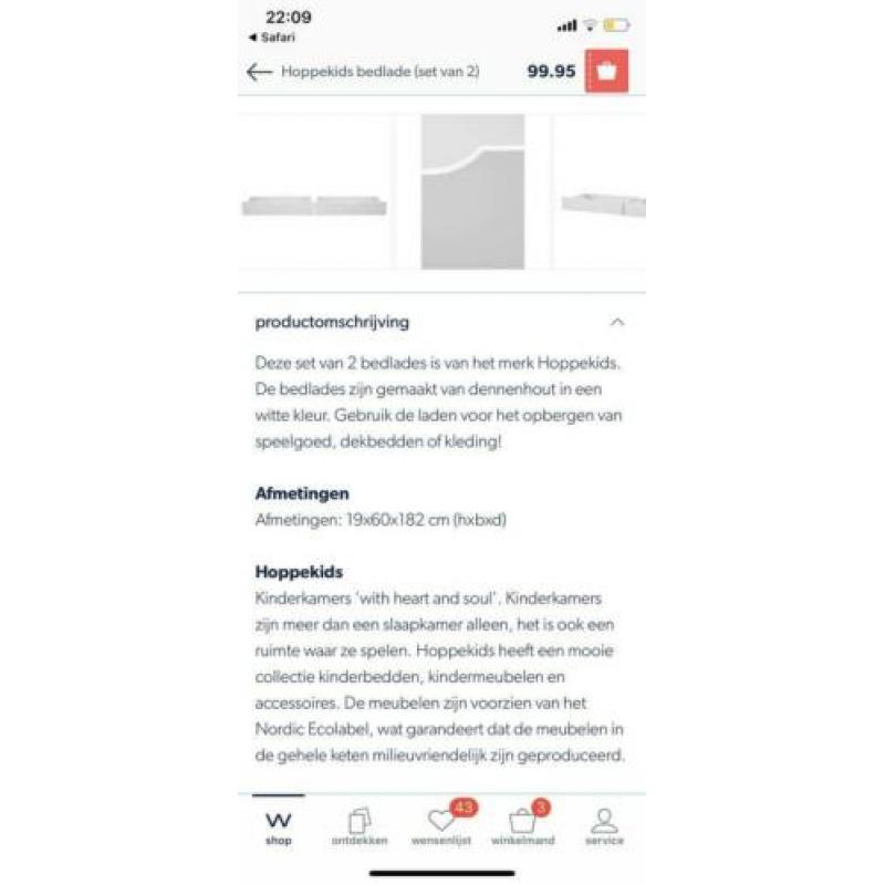 Hoppekids bedlade wit compleet nieuw