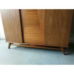 Vintage jaren 60 teak hang/leg linnenkast demontabel
