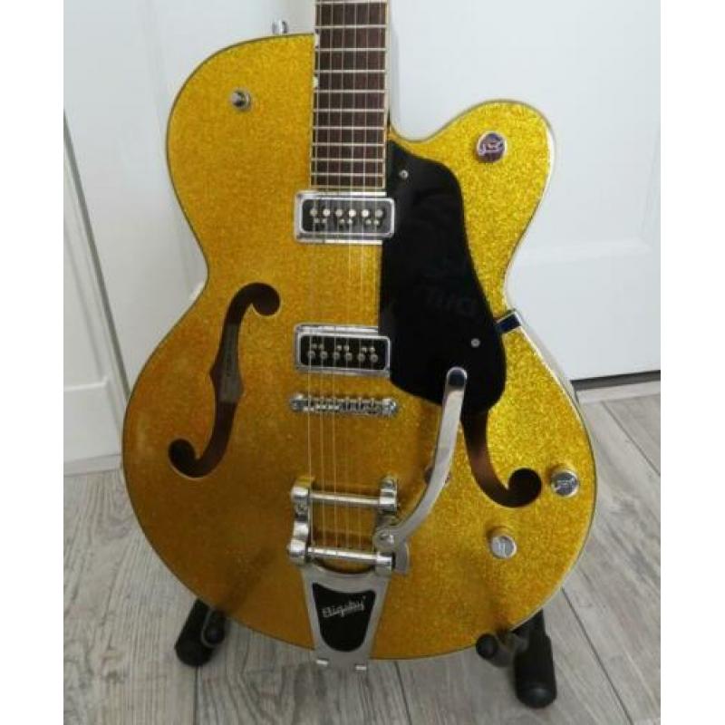 Gretsch Gold Sparkle G5128 , Bigsby , DeArmonds & case !