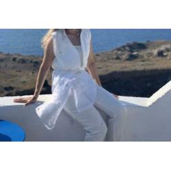 2 delig set broek met vest wit maat S