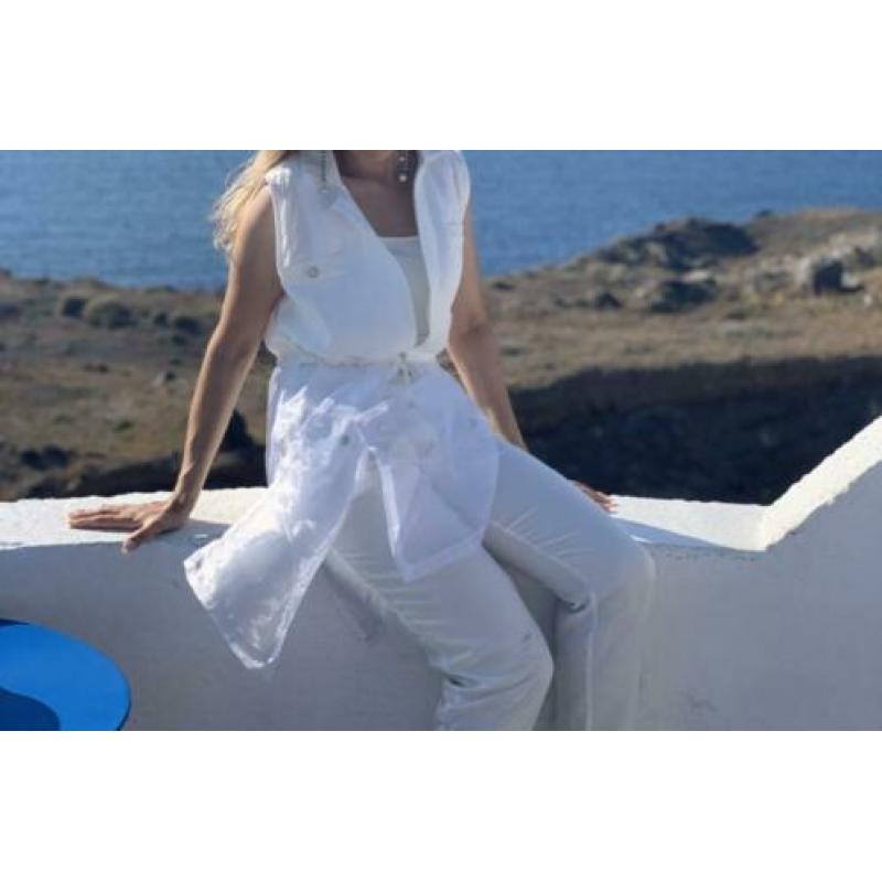 2 delig set broek met vest wit maat S