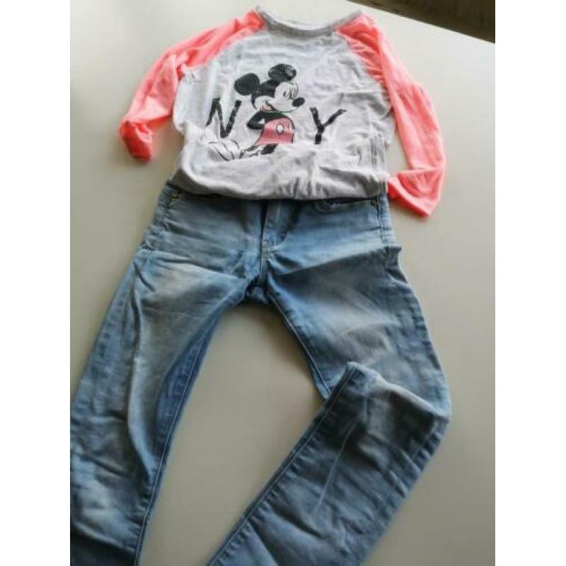 Meisjesshirt mickey mouse met lange mouwen. Maat 134/140