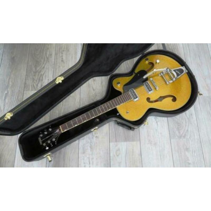 Gretsch Gold Sparkle G5128 , Bigsby , DeArmonds & case !