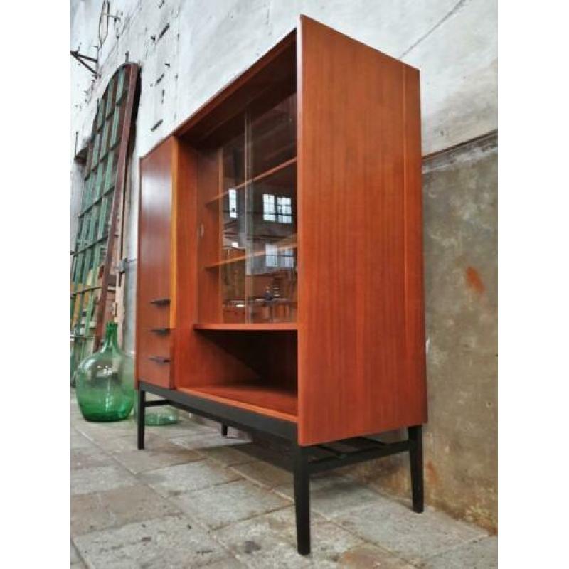 Vintage Highboard Frantisek Mezulanik Vitrine Kast | Retro D