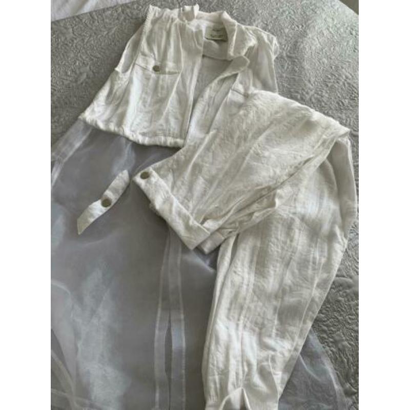 2 delig set broek met vest wit maat S