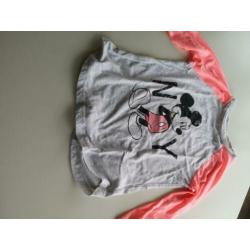 Meisjesshirt mickey mouse met lange mouwen. Maat 134/140