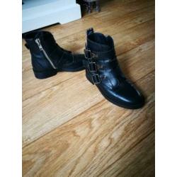 Nubikk buckle Enkellaarsjes Bikerboots gespjes 36